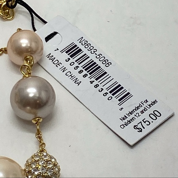 Carolee Pave Crystal & Pearl Choker Necklace - Picture 7 of 9